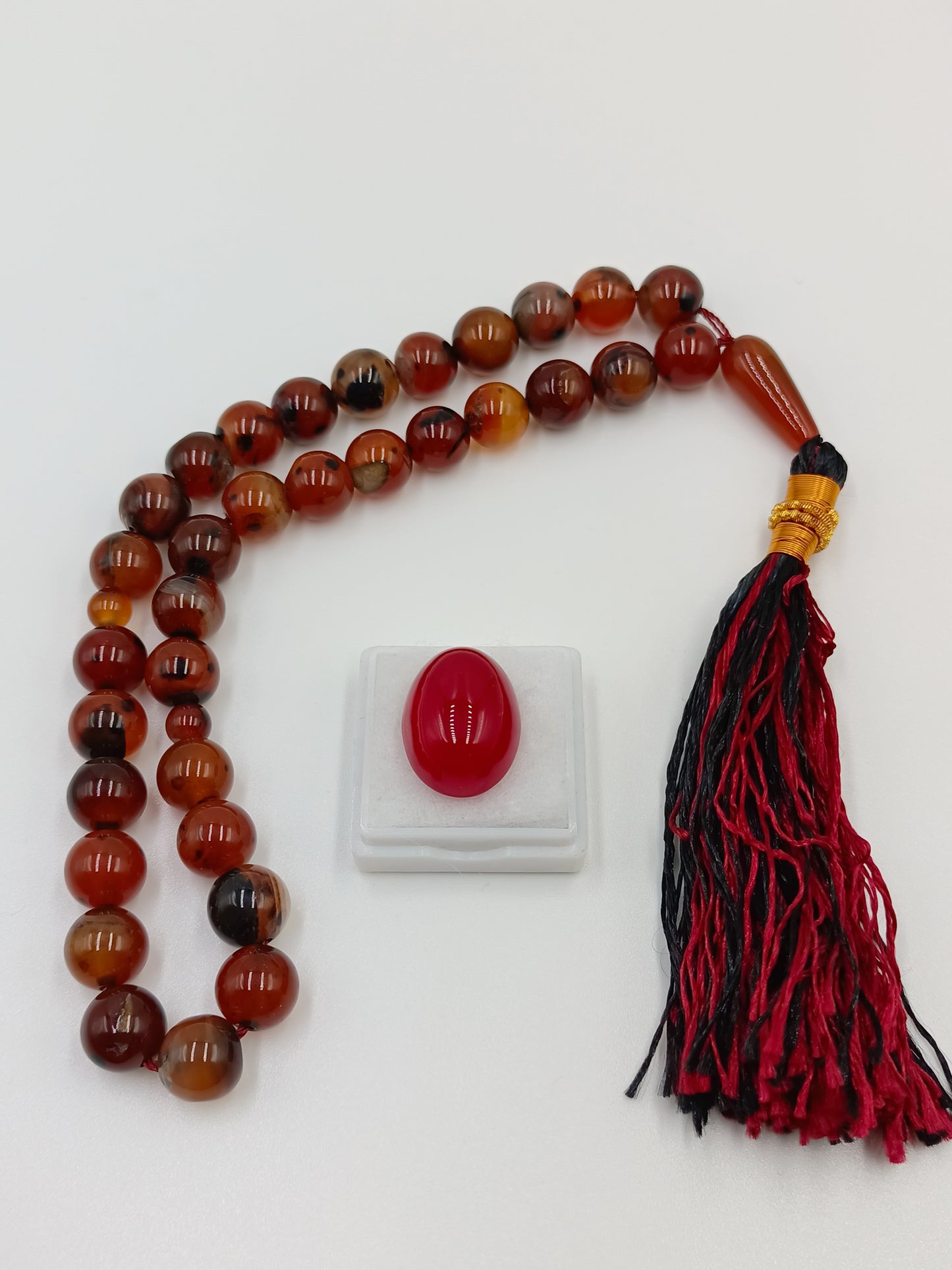 Beautiful Natural Red Yamni Aqeeq 33 beads Tasbih 10 mm