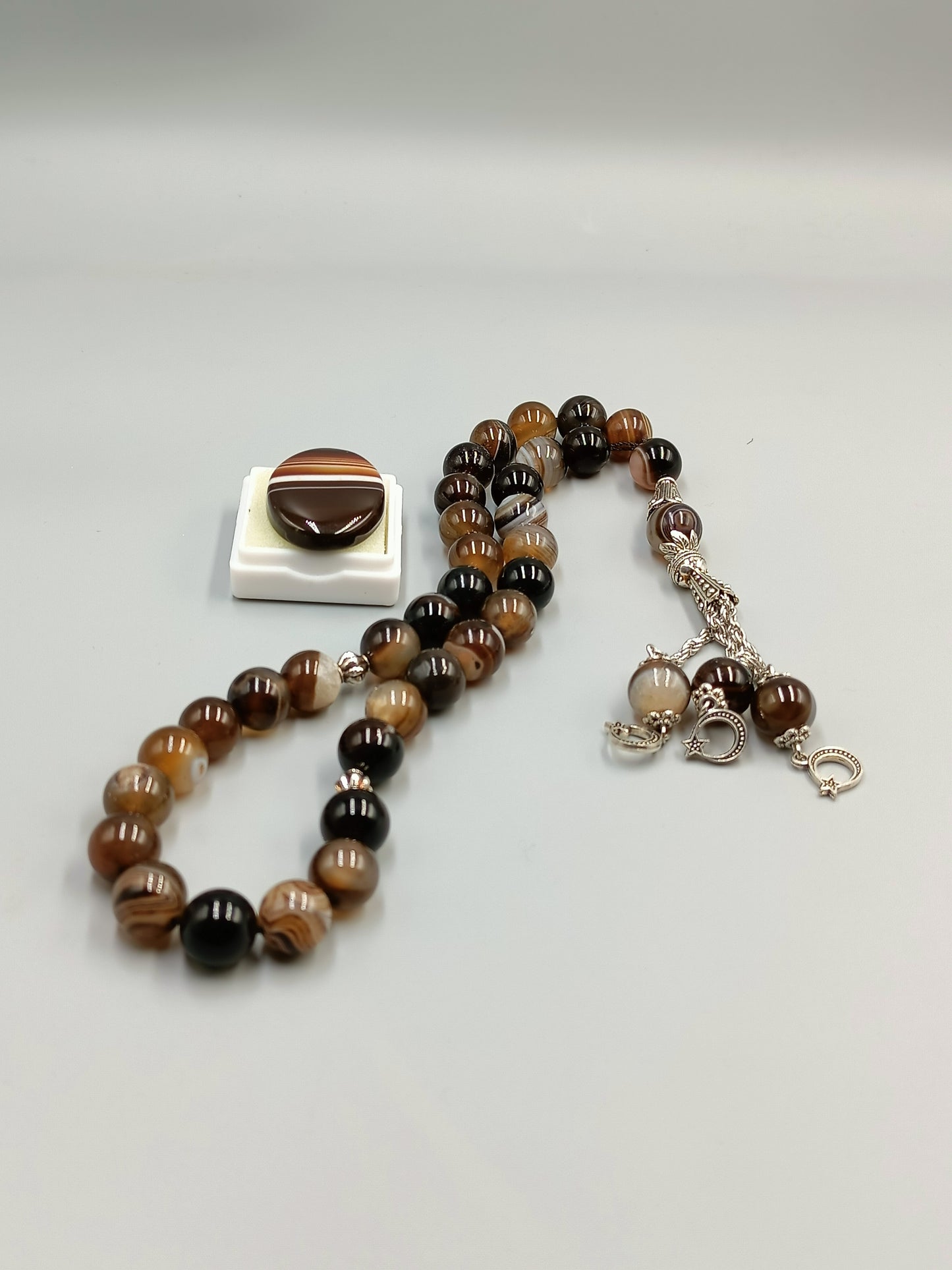 Beautiful Original Irani Sulemani aqeeq Agate Tasbih 33 Beads with Natural Sulemani Aqeeq Stone