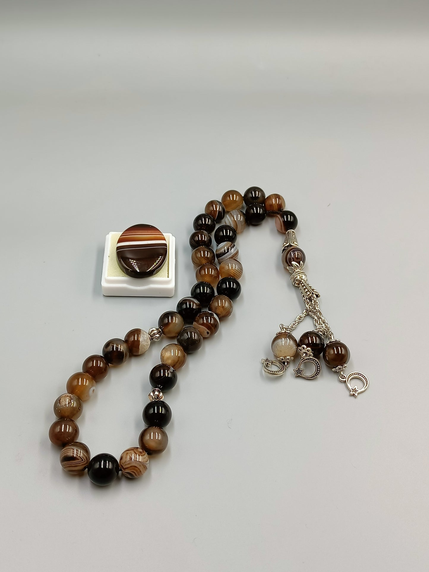 Beautiful Original Irani Sulemani aqeeq Agate Tasbih 33 Beads with Natural Sulemani Aqeeq Stone