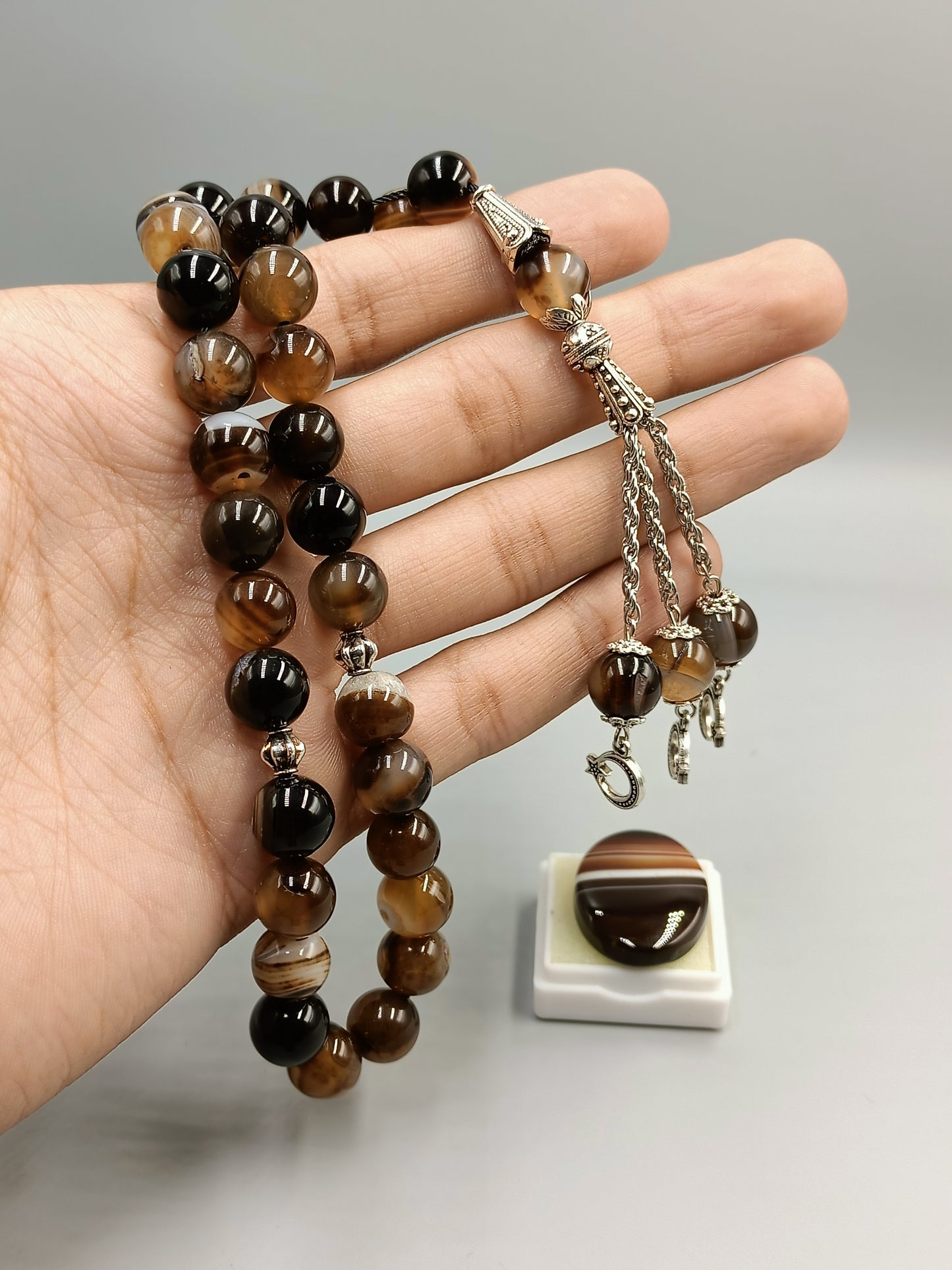 Beautiful Original Irani Sulemani aqeeq Agate Tasbih 33 Beads with Natural Sulemani Aqeeq Stone