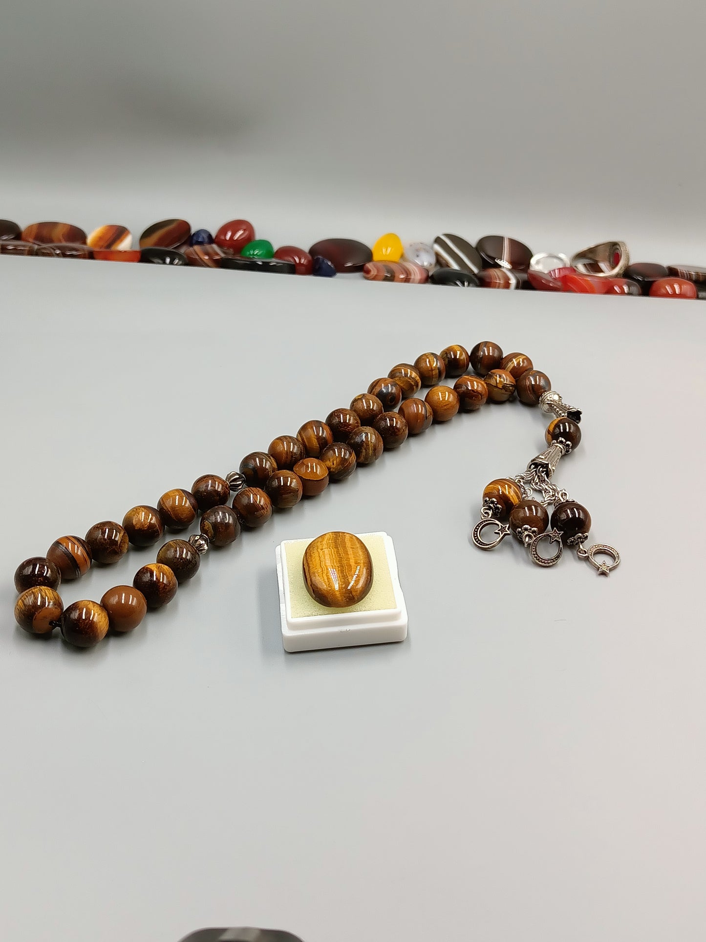 Beautiful Natural Tiger Eye Stone Tasbih 33 Beads 10mm with tiger stone