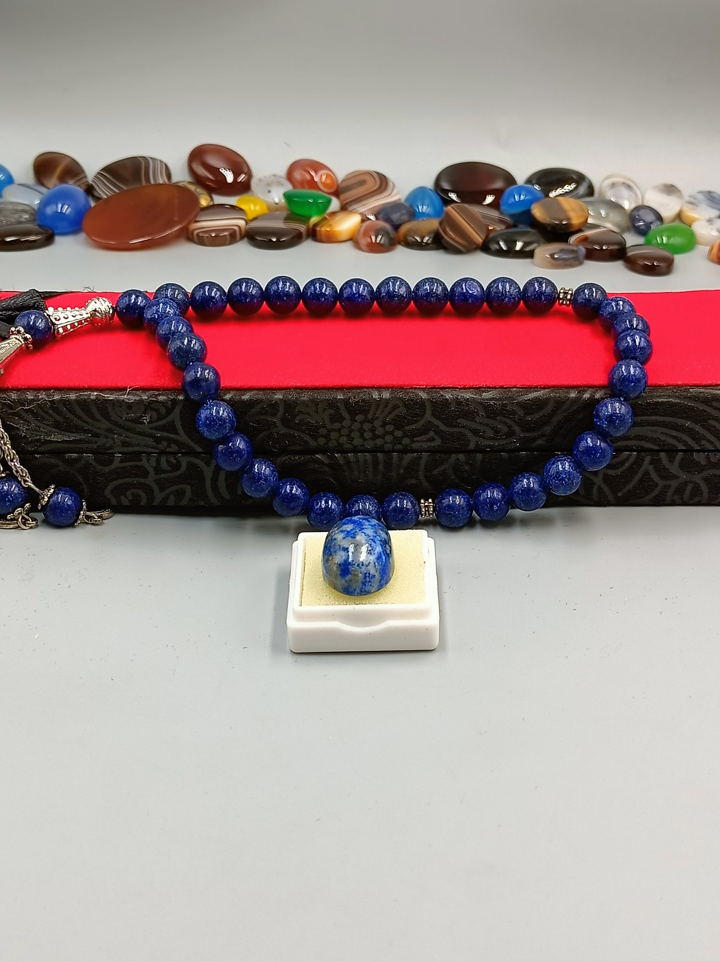 Beautiful Natural lapis lazuli lajward Tasbih 33 Beads 8mm size with lajward Stone