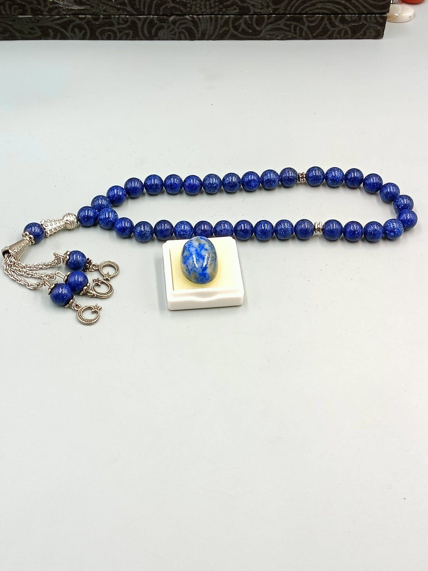 Beautiful Natural lapis lazuli lajward Tasbih 33 Beads 8mm size with lajward Stone