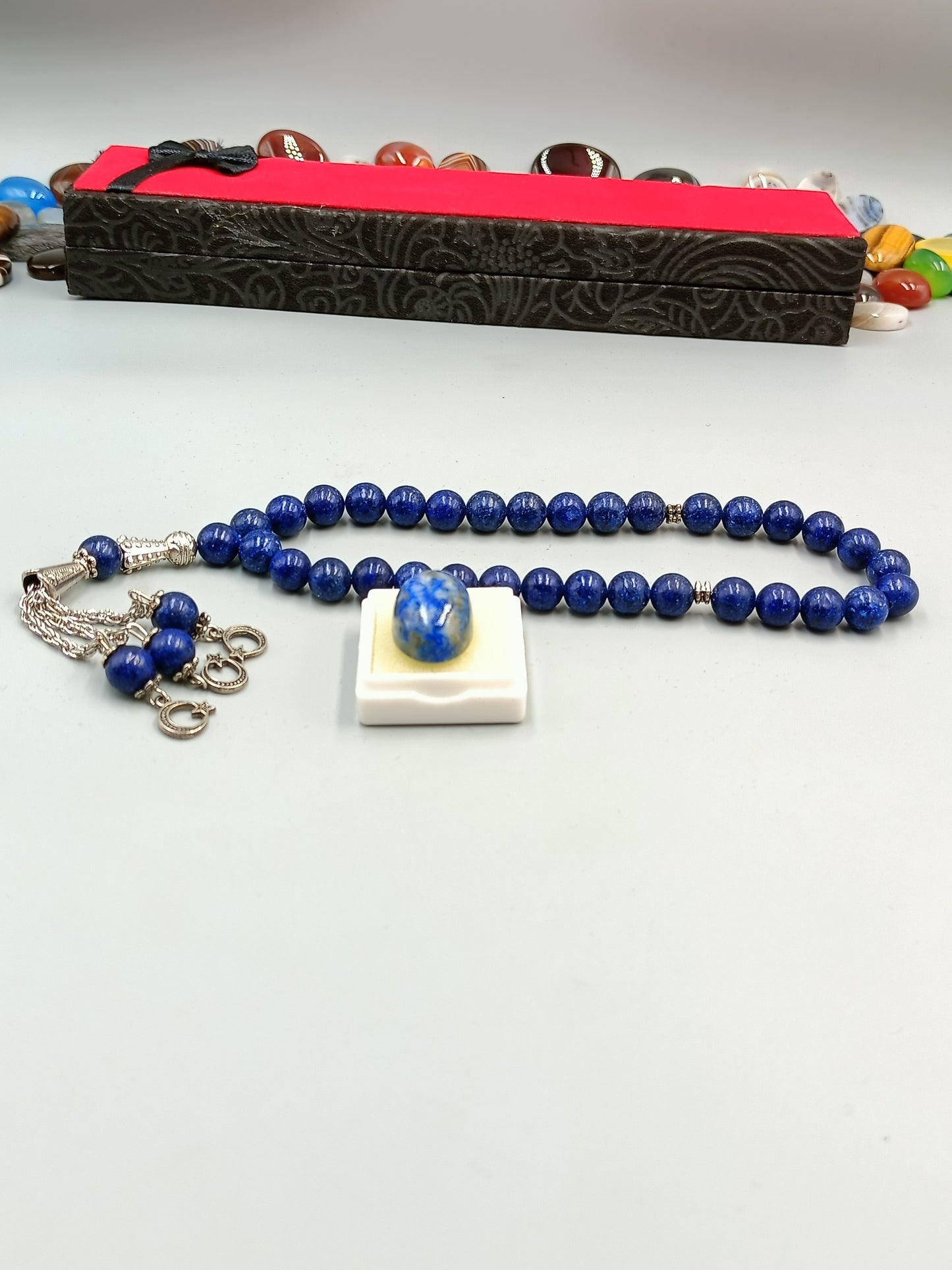 Beautiful Natural lapis lazuli lajward Tasbih 33 Beads 8mm size with lajward Stone