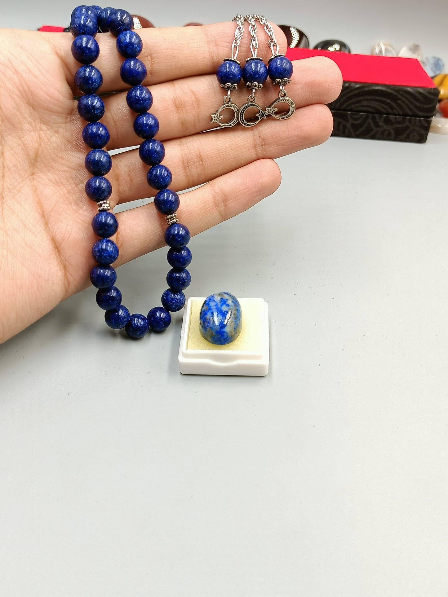 Beautiful Natural lapis lazuli lajward Tasbih 33 Beads 8mm size with lajward Stone