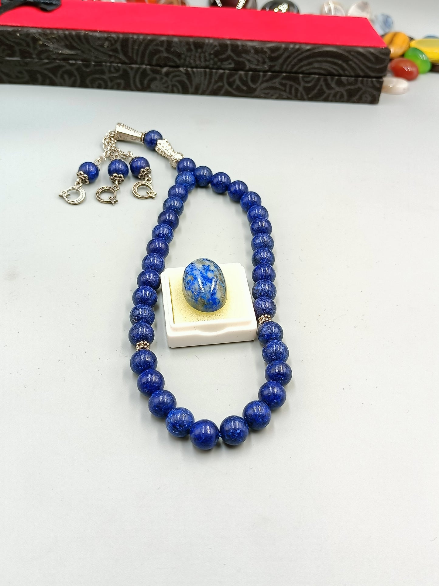 Beautiful Natural lapis lazuli lajward Tasbih 33 Beads 8mm size with lajward Stone