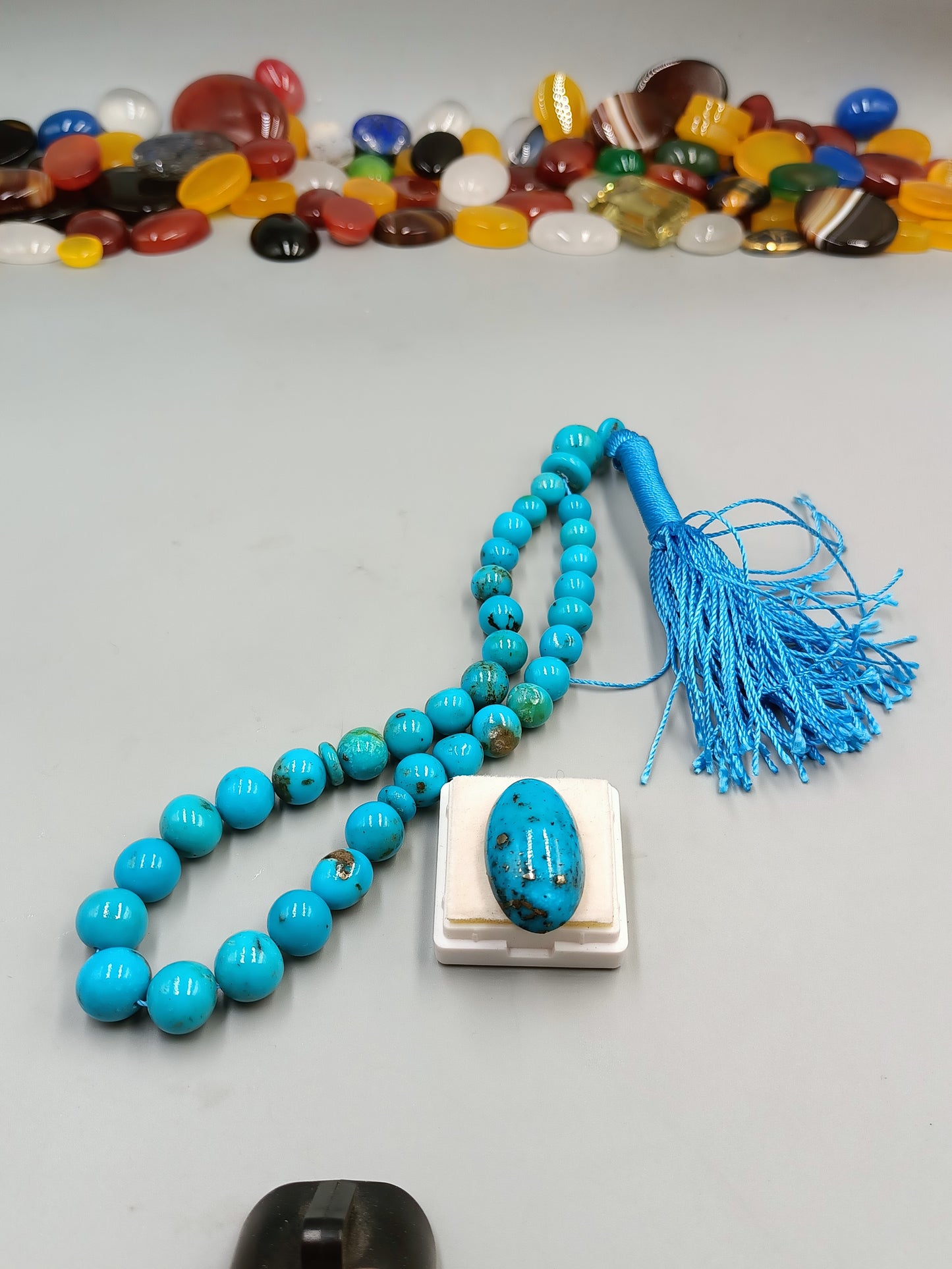 Beautiful Natural And Original Irani feroza (turquoise) Stone Tasbih 33 Beads 7mm Size with Irani Feroza Stone